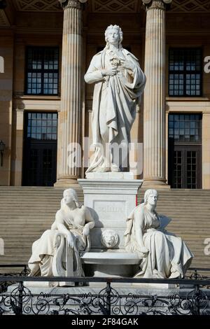 Schiller Monument, in front of the concert hall, Gendarmenmarkt, Berlin, Germany Stock Photo