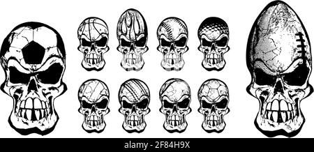 sport skull illustration on white background Stock Vector