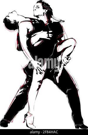 Illustration of the latino dancers Stock Vector