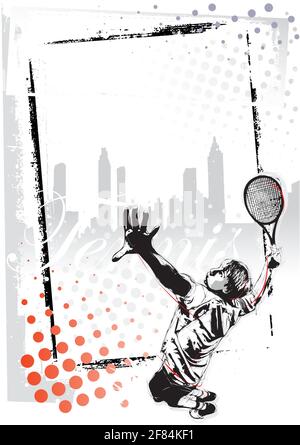 tennis poster background Stock Vector