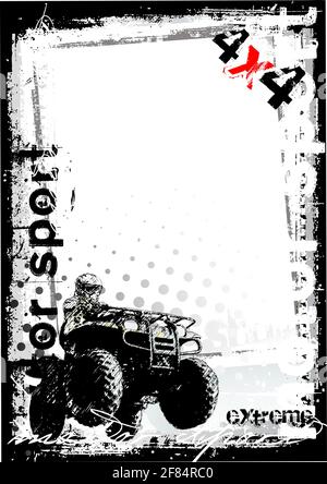 quad bike poster background Stock Vector