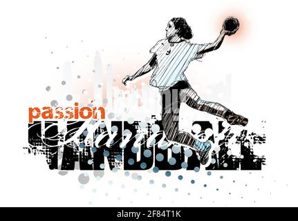 handball poster background Stock Vector