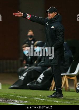 Antwerpen, Belgium. 11th Apr, 2021. ANTWERPEN, BELGIUM - APRIL 11: coach Alexander Blessen of KV Oostende during the Jupiler Pro League match between KFCO Beerschot-Wilrijk and KV Oostende at Olympisch Stadion on April 11, 2021 in Antwerpen, Belgium (Photo by Perry vd Leuvert/Orange Pictures) Credit: Orange Pics BV/Alamy Live News Stock Photo