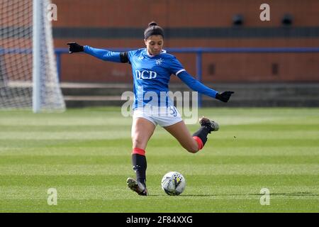 Glasgow, UK. 11th Apr, 2021. Chantelle Swaby of Rangers during the Scottish Women's Premier League 1 match at Rangers Training Centre in Glasgow, Scotland. Credit: SPP Sport Press Photo. /Alamy Live News Stock Photo