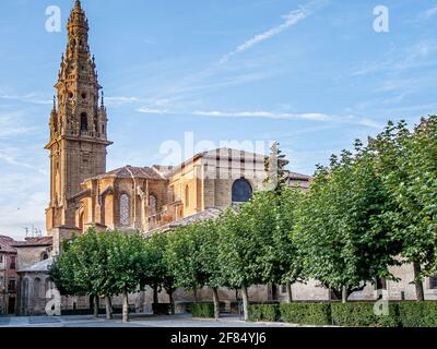 the tower of the Cathedral at Santo Domingo de la Calzada, Spain, October 19, 2009 Stock Photo