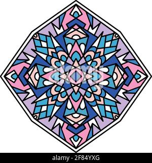 Esoteric mandala icon, hand drawn and outline style Stock Vector
