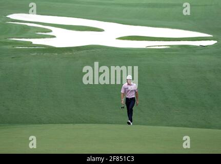 Augusta, United States. 11th Apr, 2021. Will Zalatoris walks to the 10th green in the final round of the 2021 Masters Tournament at the Augusta National Golf Club in Augusta, Georgia on Sunday, April 11, 2021. Photo by Kevin Dietsch/UPI Credit: UPI/Alamy Live News