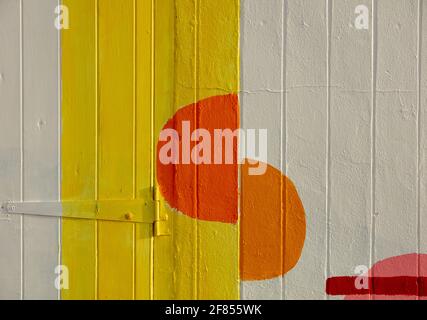 Drawing of two half circles. Stock Photo