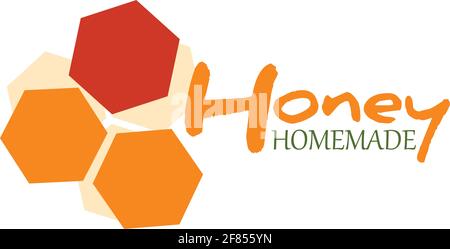 Honey logo. 'Homemade Honey' logotype template. Simple logo for honey. Stock Vector