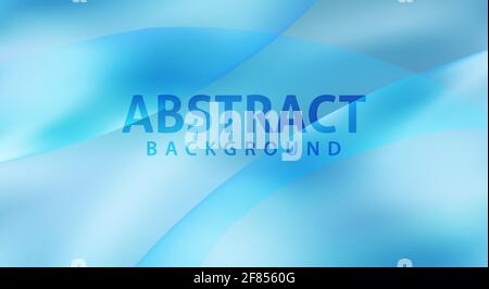 Abstract wallpaper with turquoise blue translucent smooth shapes. Vector graphic background Stock Vector
