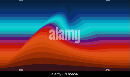 Abstract multicolor striped background with perturbation. Flowing vector graphic wallpaper Stock Vector