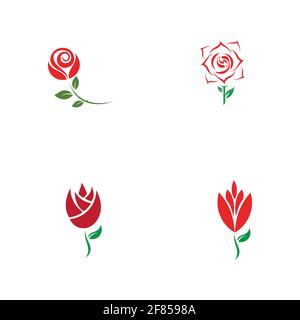 Beautiful Contour Logo with Rose Flower for Boutique or Beauty Salon or Flowers CompanyRose Vector Logo Illustration. The logo simple, minimal easy to Stock Vector