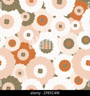 seamless pattern graphic whit circle geometric flowers . Vector illustration. seamless pattern with abstract flowers Stock Vector