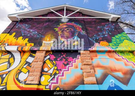 Utah, MAR 15, 2021 - Exterior view of the St George Art Museum Stock Photo