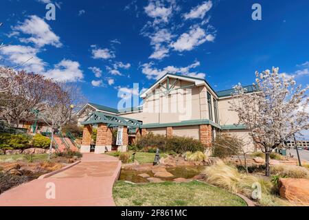 Utah, MAR 15, 2021 - Exterior view of the St George Art Museum Stock Photo