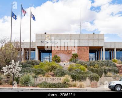 Utah, MAR 15, 2021 - Exterior view of the St George City Hall Stock Photo