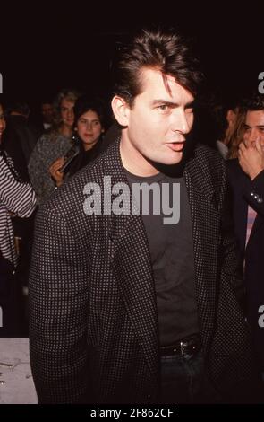 Charlie Sheen at the 'Hot Shots' Los Angeles Premiere at Avco Westwood Theater in Los Angeles, California, July 26, 1991 .  Credit: Ralph Dominguez/MediaPunch Stock Photo