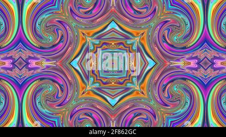 Abstract symmetrical multicolored patterned background. Stock Photo