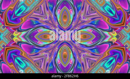Abstract symmetrical multicolored patterned background. Stock Photo