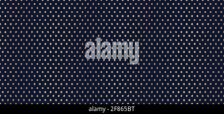 Golden dots seamless pattern on dark blue background luxury style. Vector illustration Stock Vector