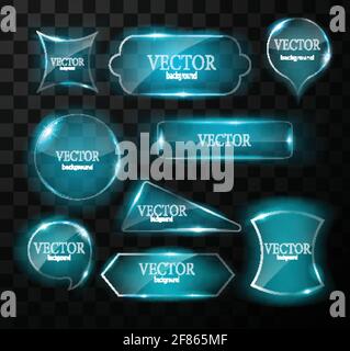 Glass vector button plane. Easy editable background Stock Vector