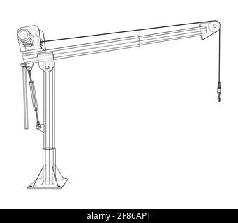 Davit or crane for boat. Vector Stock Vector