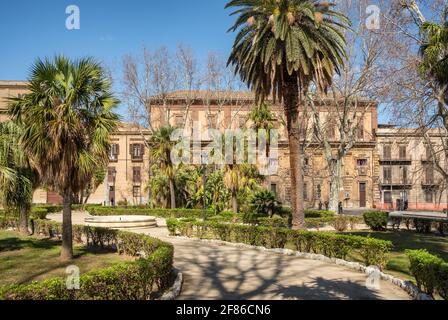 Villa Bonanno public garden in March in Palermo, Italy Stock Photo