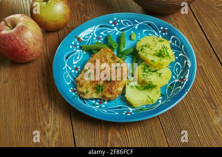 Costillas de cerdo a la Riojana - Pork chops in La Rioja Stock Photo