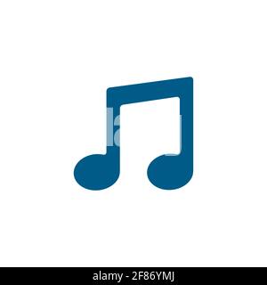 Music Note Blue Icon On White Background. Blue Flat Style Vector ...