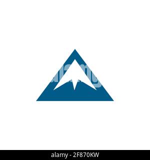 Mountain Blue Icon On White Background. Blue Flat Style Vector Illustration. Stock Vector