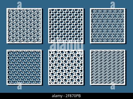 Geometry square cutting panel. Curl semicircle design elements. Vector illustration for cloth, wrapping paper, cover, fabric. Stock Vector