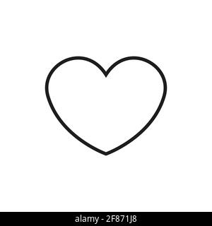 Heart icon in linear design isolated vector signs.  Stock Vector