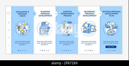 Personal development progress onboarding vector template Stock Vector
