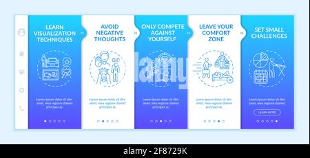 Self-improvement tools onboarding vector template Stock Vector