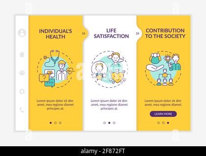 Positive adult development benefits onboarding vector template Stock Vector