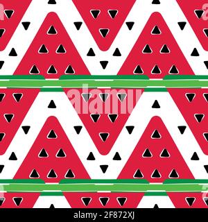 seamless background with watermelon slices in the form of a triangle. vector. summer Stock Vector