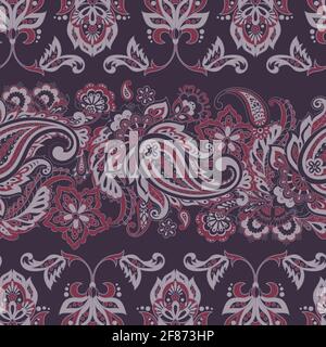 paisley seamless textile pattern in asian batik style Stock Vector