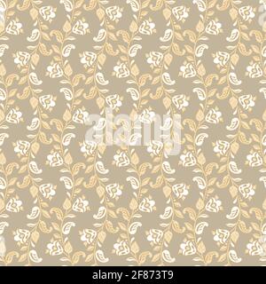 Seamless vintage vector background. Vector floral wallpaper Stock Vector