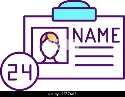 Customers information RGB color icon Stock Vector