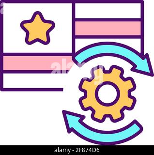 Preferred language RGB color icon Stock Vector