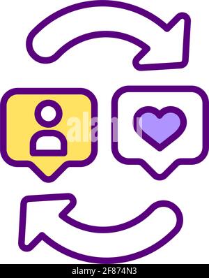 Social media engagement RGB color icon Stock Vector