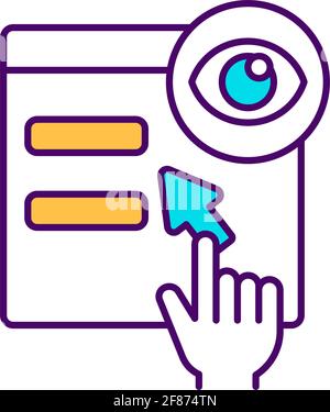 SEO analysis RGB color icon Stock Vector