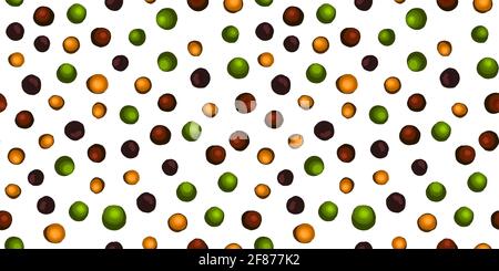 Kitchen textile design. Multi-colored peppercorns. A mixture of peppers. Seamless pattern. Allspice peas. Italian pizza. Stock Vector
