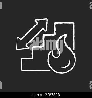 Stairway chalk white icon on black background Stock Vector