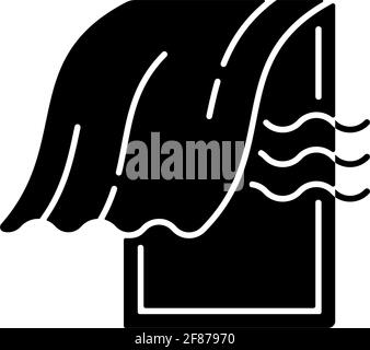 Airing bedroom black glyph icon Stock Vector