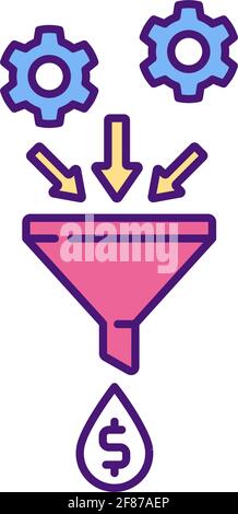 Technology acquisition RGB color icon Stock Vector
