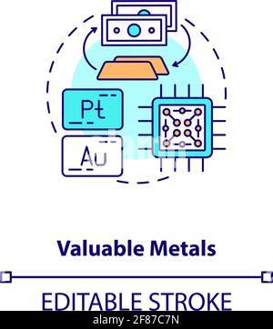 Valuable metals concept icon Stock Vector