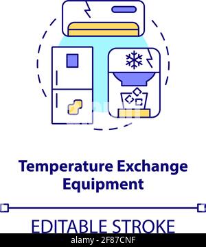 Temperature exchange equipment concept icon Stock Vector