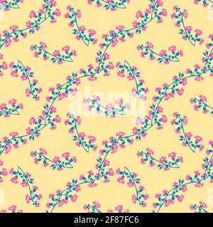 Eucalyptus tree branch with buds drawing, floral seamless pattern, nature abstract background vector. Line art botanical illustration graphic design p Stock Vector