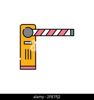 Gate pass the car olor line icon. Pictogram for web page, mobile app, promo. UI UX GUI design element. Editable stroke. Stock Vector